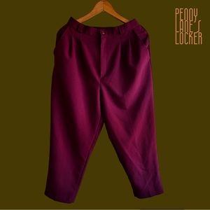 Vintage Briggs New York 80’s High-Waisted Plum Pleated Pants